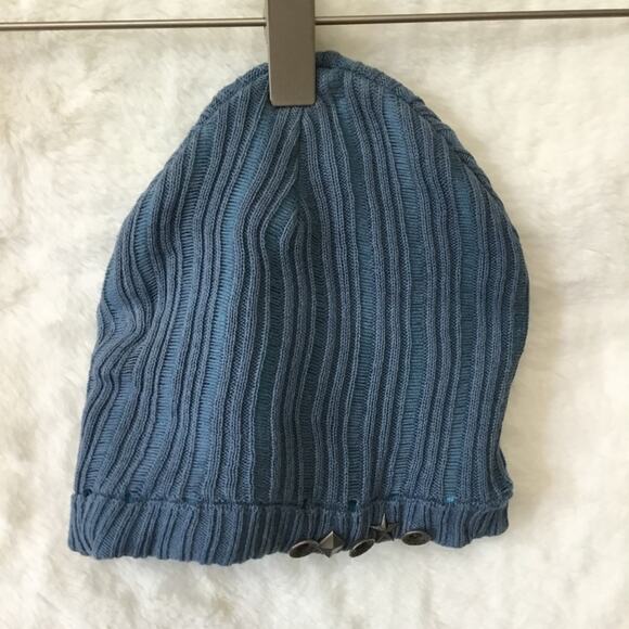 Oakley Blue & Gray Detail Buttons Knit Hat - Picture 1 of 8